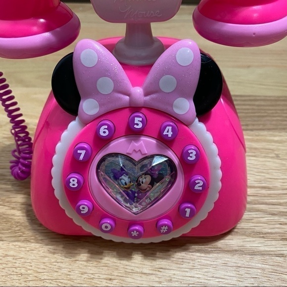 Disney Minnie Mouse Phone Button Pretend Play Kids Toy Pink - Picture 3 of 4